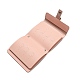 PUイミテーションレザーイヤリング収納袋  ポータブルトラベルジュエリーイヤリングオーガナイザーバッグ  長方形  ピンク  16.3x14.2x3.3cm  穴：1.5mm EDIS-E012-01C-3