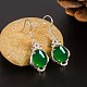 Half Round Imitation Jade Dangle Earrings for Girl Women EJEW-BB46316-A-2