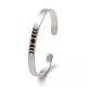 304 bracelet manchette ouvert phase de lune en acier inoxydable pour homme femme BJEW-H551-01P-1