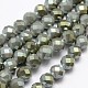 Full Rainbow Plated Faceted Round Glass Bead Strands X-EGLA-L007-R05-1
