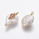 Colgantes naturales de perlas cultivadas de agua dulce PEAR-L027-06A-2