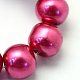 Backen gemalt pearlized Glasperlen runden Perle Stränge HY-Q330-8mm-57-3