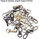 PandaHall 24 pcs 4 Colors Alloy Swivel Trigger Lobster Claw Clasps 360°Swivel Trigger Snap Hooks for Keychain Key Rings Jewelry Finding Making Handbag Chain Buckles Bag Belting Connector PALLOY-PH0005-78-4