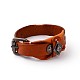 Alliage bracelets d'accrochage en cuir BJEW-N269-06-2