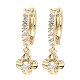 Brass with Cubic Zirconia Dangle Hoop Earrings EJEW-G362-05KCG-1