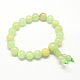 Bouddha méditation jade jaune bracelets perles extensibles BJEW-R041-10mm-03-1