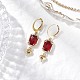 Стеклянные серьги с защелкой EJEW-JE06397-04-1