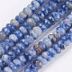Fili di perle di diaspro macchia blu naturale G-P355-14-1