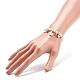 ABS Plastic Imitation Pearl Beaded Stretch Bracelet with Alloy Enamel Charms for Kids BJEW-JB08524-01-3