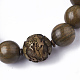 Bracelets de mala en bois de santal vert BJEW-S140-03A-3