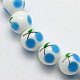 Cherry Pattern Handmade Lampwork Round Beads Strands LAMP-L045-12mm-06-1