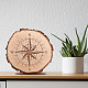 Hojas redondas de madera tallada AJEW-WH0362-002-7