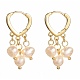 Boucles d'oreilles créoles en perles d'eau douce naturelles pour femmes EJEW-JE04630-02-1