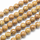 Chapelets de perles en bois pétrifié naturel G-G542-12mm-06-2