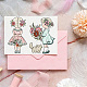 Globleland 1Pc Flower and Girl Custom PVC Clear Stamps DIY-GL0004-76-4