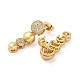 Brass Micro Pave Cubic Zirconia Dangle Stud Earrings EJEW-P252-06A-G-2