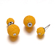 Perles de résine de fleurs et acrylique ronde bracelets de perles de perles et boucles d'oreilles SJEW-D048-02-4
