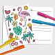 1 набор поздравительных открыток с раскраской AJEW-GA0007-07-5
