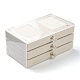 Cajas de joyería rectangulares de terciopelo y madera VBOX-P001-A02-4