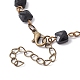Square Faceted Glass Beaded Link Chain Bracelet Making AJEW-JB01150-47-3