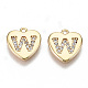Brass Micro Pave Clear Cubic Zirconia Charms KK-N231-234W-NF-1