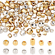 Benecreat 120 pz 12 stili perline rondelle in ottone placcato oro reale 24k con foro grande KK-BC0008-57-1