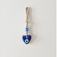 Heart with Evil Eye Glass Pendant Decorations EVIL-PW0002-02-5