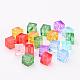Mixed Color Transparent Acrylic Cube Beads X-PL787Y-2