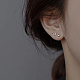Boucles d'oreilles à tige en argent sterling plaqué rhodium avec 925 micro pavé de zircones cubiques AM5934-1-2
