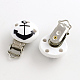 Anchor & Helm Pattern Printed Wooden Baby Pacifier Holder Clip with Iron Clasp WOOD-R241-37-1