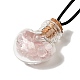 3шт 3 стиля стеклянная бутылка желаний кожаный шнур кулон ожерелья NJEW-FS0001-01-3