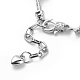 Bracelet européen en alliage coeur et squelette avec chaînes serpent BJEW-JB08047-01-5