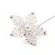 Fiore di perle di vetro intrecciate con spilla di perle di conchiglia JEWB-TA00004-5