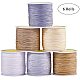 JEWELEADER 6 Colors About 600 Yard Rattail Nylon Cord 0.8mm Chinese Knotting Cord Braided Macrame Thread Beading String for DIY Jewellery Making Kumihimo Bracelets - Light Colors NWIR-PH0001-12-2