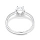 925 Sterling Silver Rhinestone Claw Finger Ring Components STER-E061-30P-4