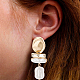 Anattasoul 2 paires 2 styles boucles d'oreilles créoles rectangulaires et carrées en plastique imitation perle EJEW-AN0003-99-4