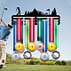 ファッション鉄メダルハンガーホルダーディスプレイウォールラック  ネジ付き  ゴルフシーン  スポーツをテーマにした模様  150x400mm ODIS-WH0021-274-5