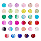 Pandahall elite 875pcs 35 couleurs peintes à la bombe perles de verre craquelées transparentes CCG-PH0001-09-1