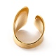 Ion Plating(IP) 304 Stainless Steel Wide Flat Open Cuff Ring for Women RJEW-F131-16G-3