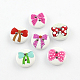 2-Hole Bowknot Pattern Printed Wooden Buttons BUTT-R033-014-1