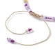 Set di 3 braccialetti con perline intrecciate di semi di vetro e perle naturali in 3 colori BJEW-JB09535-5