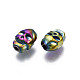 Placage en rack perles en alliage de couleur arc-en-ciel PALLOY-S180-346-3