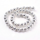 Brins de perles de pierre de lave naturelle galvanisées G-E429-01-8mm-2