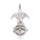 Silver Color Plated Brass Hollow Round Cage Pendants KK-J248-09S-2
