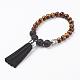 Lava Rock and Obsidian Beads Bracelets and Earrings Jewelry Sets SJEW-JS00904-01-2