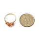 Natural Carnelian Round Braided Beaded Finger Ring RJEW-JR00550-01-6