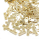 真鍮製シャンデリアコネクターパーツ  18KGP本金メッキ  6x10x1mm  穴：1mm X-KK-N200-030-2