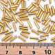 メッキガラス竹ビーズ  メタリックカラー  ゴールデンロッド  6x2mm  穴：1mm  約10000個/ポンド SEED-S046-01B-22B-4