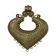 Heart Tibetan Style Alloy Chandelier Components Links PALLOY-F083-01AB-NF-1