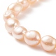 Braccialetto elastico con perline di perle naturali da donna BJEW-JB08868-05-2